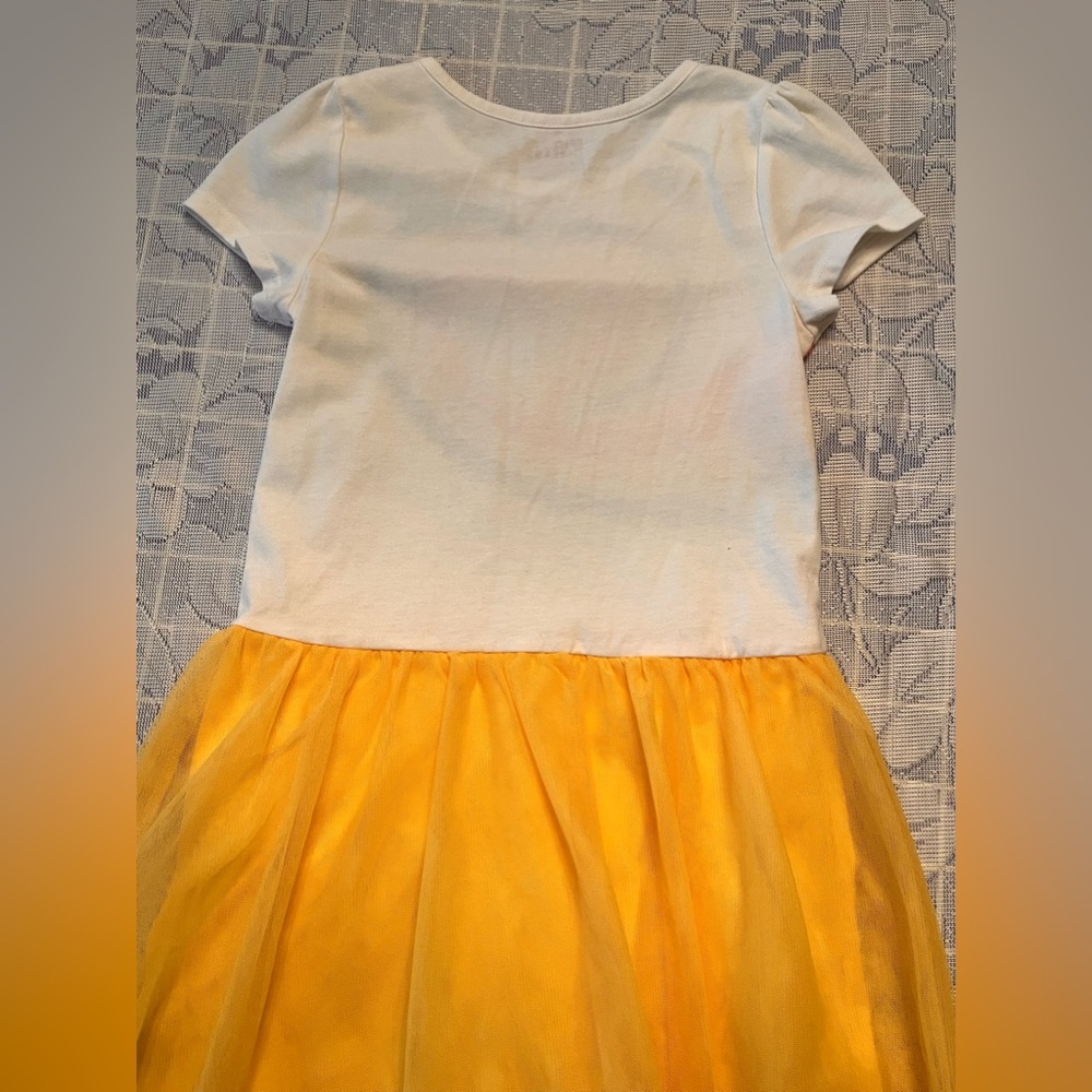Little Girls Rainbow Heart Yellow Tutu Dress - Picture 3 of 3